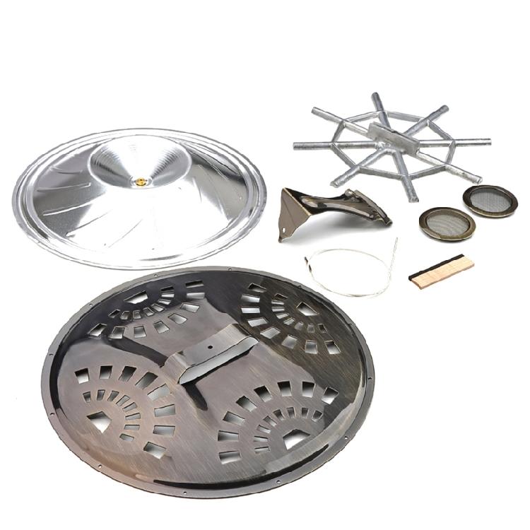 Guitar Resonator Cones Soundhole Screens Tailpiece Bridge Saddles Guitar Hardware Set for Instrument Maintenance