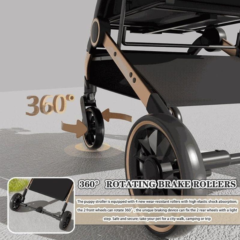 Переноска для собак и кошек 3 в 1 для дома, моющаяся, для улицы, 4 колеса, легкая тележка, складная коляска для питомцев