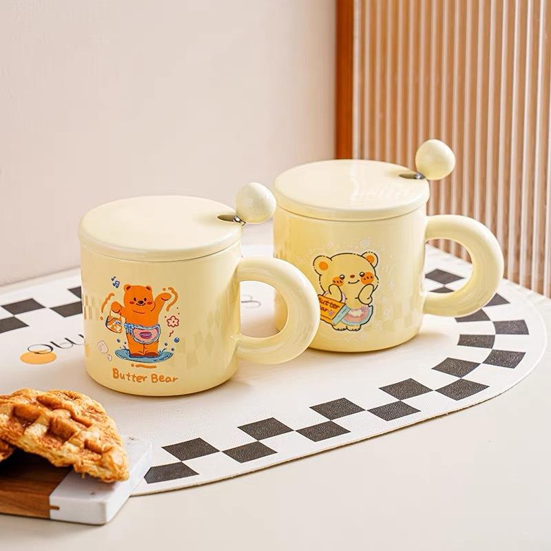 Милая керамическая кружка Butter Bear, практичный подарок на день рождения для друзей, сестер и лучших подруг