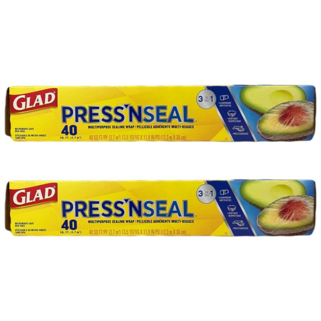 UACJ Glad Press Seal Фольга Длинная x 30см Набор Пластик и Микроволновка Идеально для Порционирования и Хранения Пищи и Обертки, Прозрачный, Ширина 12.3м, 2,