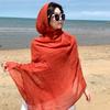 Qinghai Lake Chaka Salt Lake Desert Summer Big Red Tourism Cotton and Line Scarf Women's Sunscreen Shawl Ethnic Style Silk Scarf