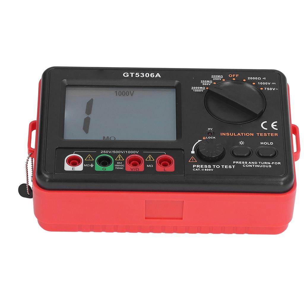 GT5306A Insulation Resistance Tester Digital Megohm Meter 250V 500V 1000V Earth Resistance Meter