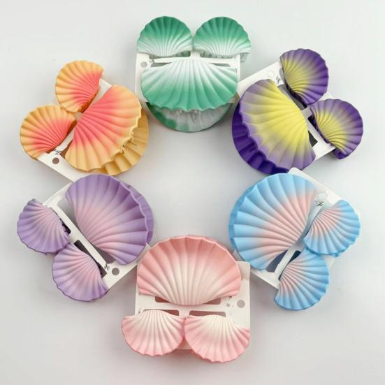 3 шт./компл. заколка для волос в форме ракушки с градиентным цветом, матовая заколка для волос большого размера, зажим для волос на затылке, аксессуары для волос