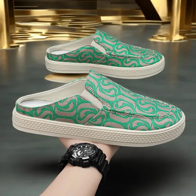 Male Slipper Outdoor Mules Pvc Slides Half Men's Shoe Designer Luxury High Quality Fashion Original Summer Sale Trend 2024 Adult