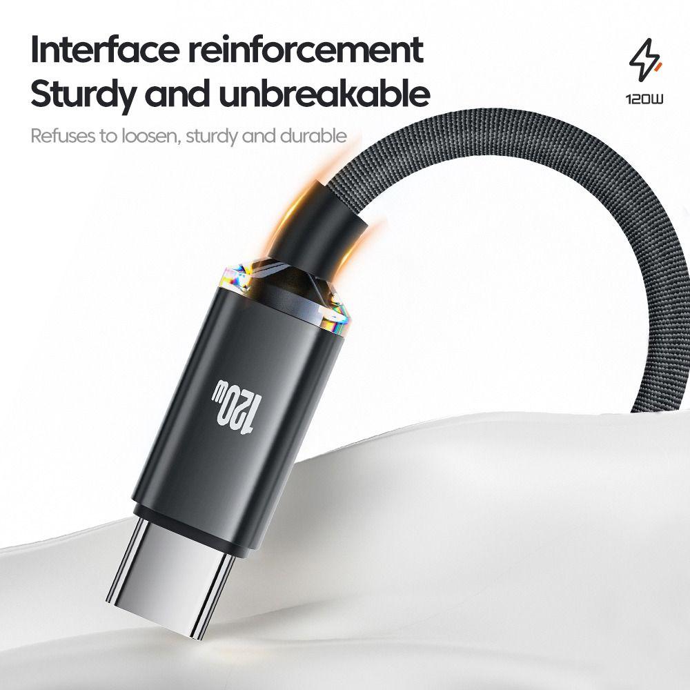 120W 6A 120W USB Type C Cable USB C 120W 6A Fast Charging Wire Type C Cable Data Transfer