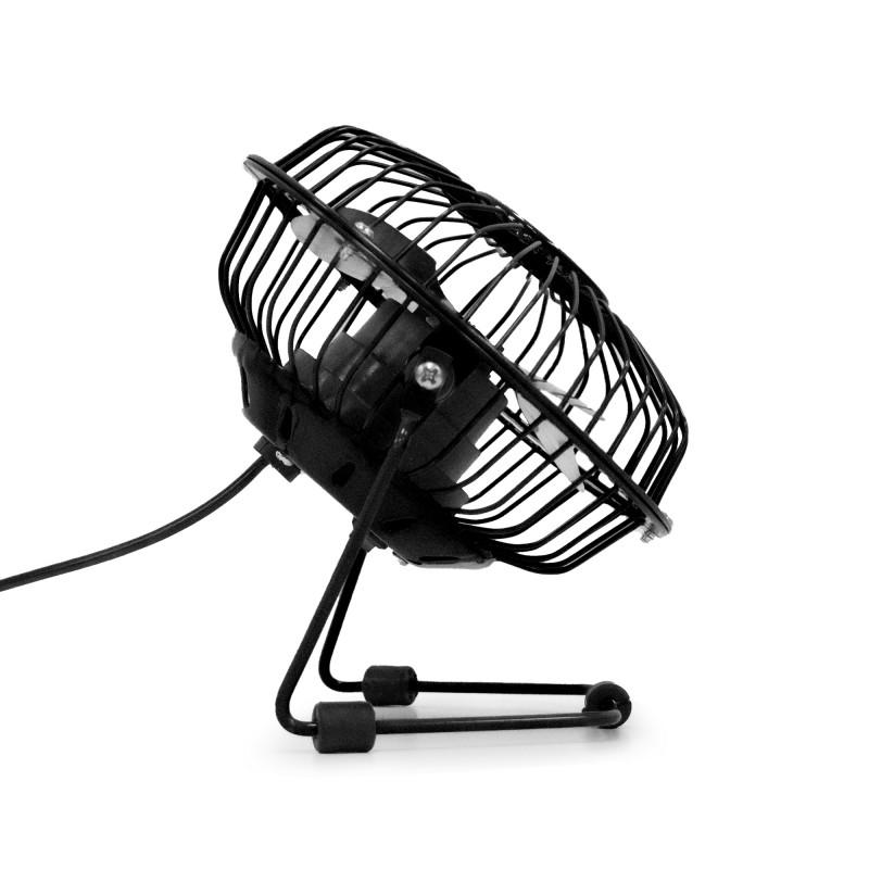 Pullman - Mini Ventilateur De Bureau Usb - Portable, Léger, Orientable - En Métal Noir