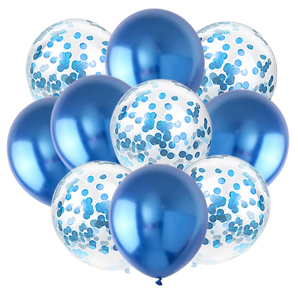 10PCS Gold Silver Metal Latex Confetti Balloons Baby Shower Wedding New Year Birthday Party Decorations Matte