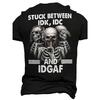 3D Digital Men's Crew Neck Short Sleeve Stylish Design T-shirt with Skeleton Pattern and Letter Print for Summer Outdoors Wear