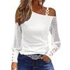 Womens Long Sleeve Blouse Shirts Solid Color Pullover T-shirts Sexy Off-shoulder Y2k Top
