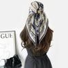 Versatile Herringbone Silk Scarf Belt Decorative Triangle Scarf Silk Scarf Multi-Functional Small Shawl Imitation Silk Thin Scarf Women