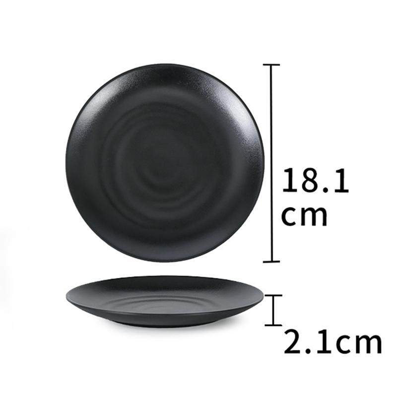 Черная меламиновая тарелка Western, поднос для сервировки, тарелка для барбекю, ресторан, имитация фарфора, столовая посуда, круглое блюдо