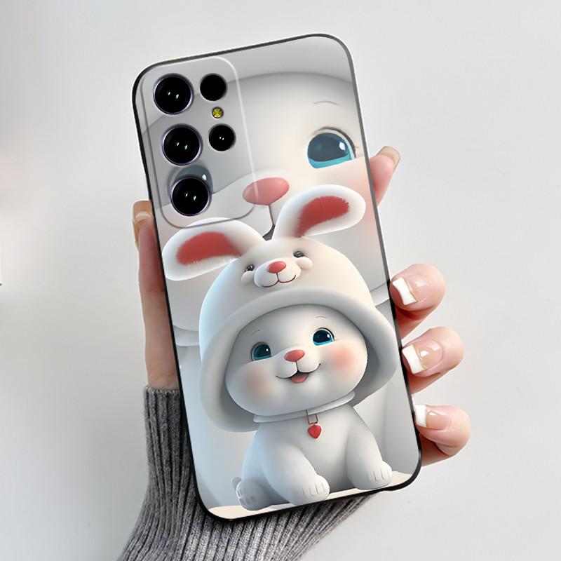 Чехол для Oukitel C61 Pro Чехол-обложка для Oukitel C61 GT Роскошный Милый Сердечко Заяц Забавный Черный ТПУ Мягкий Силикон Защитный Чехол для Телефона