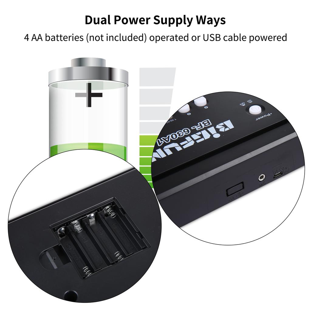 Электронный орган BIGFUN, 61 клавиша, USB, детское электрическое пианино с микрофоном, черная цифровая музыка