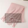Simple Basic Monochrome Chunky Scarf Imitation Cashmere Thickened Soft Warm Tassel Long Scarf Autumn Winter Coldproof Versatile Neck Protection Scarf
