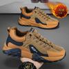 Модные мужские кроссовки Plus Fleece Non-Slip Lace-Up Splicing Flat Breathable Casual Fashion Walking Shoes Soft Soled Sports Casual Shoes