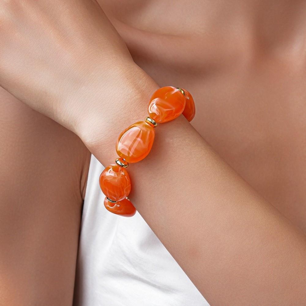 Bohemian Acrylic Bangle Smudging Retro Hand Ring Temperament Irregular Wide Bracelet  Gift