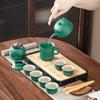 A full set of household kung fu tea set office retro light luxury simple high-end coarse pottery tea set ceramic souvenir