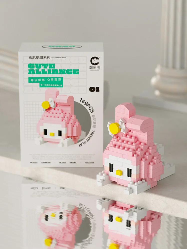 Keeppley Sanrio Hello Kitty Аниме Фигурка Конструктор My melody Kuromi Собранная Модель Куклы Cinnamoroll Детские Подарки