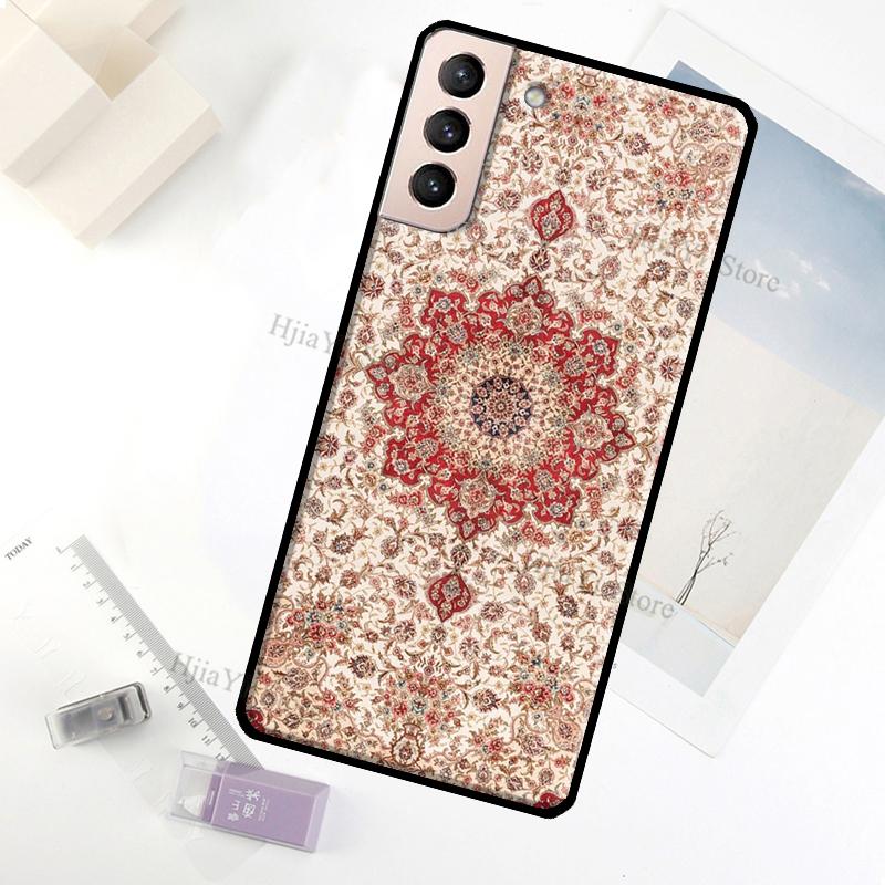 Persian Carpet Floral Pattern Case For Samsung Galaxy S22 Ultra Note 20 10 S10 S9 S8 Plus S20 S21 FE Phone Cover Shell