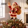Indoor Festive Winter Decoration Lighted Christmas Tree Topper, Illuminated Santa Claus Gingerbread Nutcracker Treetop Light Up Holiday Topper