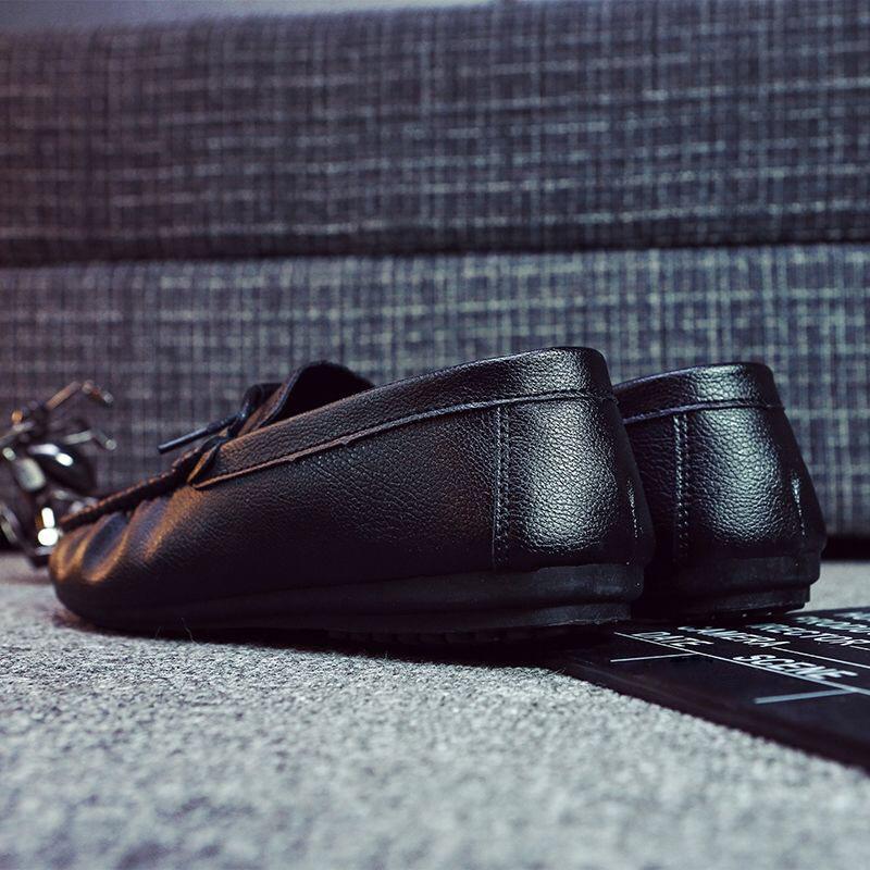 Обувь-бини, мужская осенняя повседневная кожаная обувь, мужская обувь для вождения на одной ноге, мужские одинарные туфли