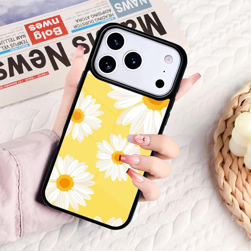 Чехол для телефона с полем ромашек для IPhone 17 16e 15 14 13 12 11 Pro Max Air Mini Мягкая защитная крышка