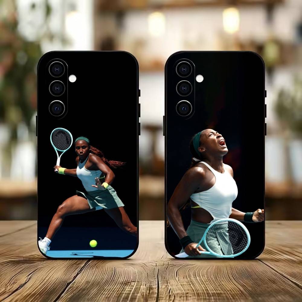 C-Coco Gauff Phone Case For Samsung Galaxy A73,A72,A71,A70,A53,A52,A51,Soft Silicone Black Cover