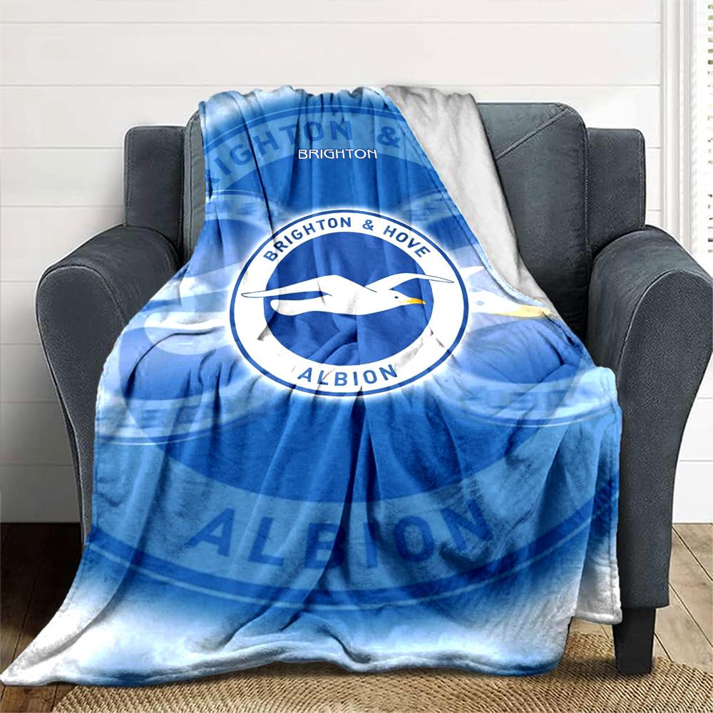 Brighton & Hove Albion Print Flannel Blanket High Quality Warm Comfortable Cover for All Seasons Perfect for Gifts Home Decor