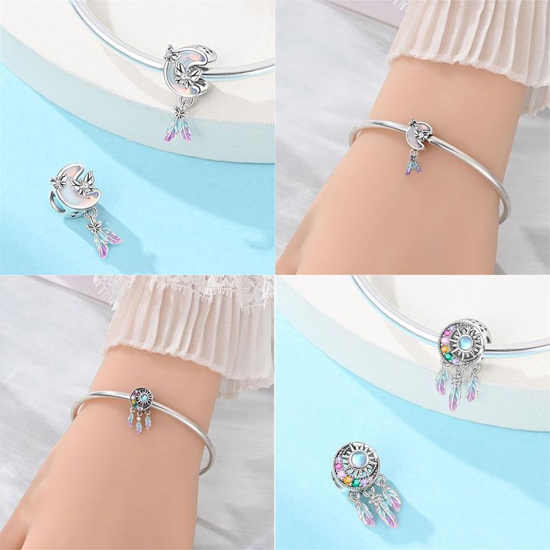 Copper Strawberry, Watermelon, Pineapple Bead Moon And Sun For European Original Bracelet Jewelry Accessories Diy