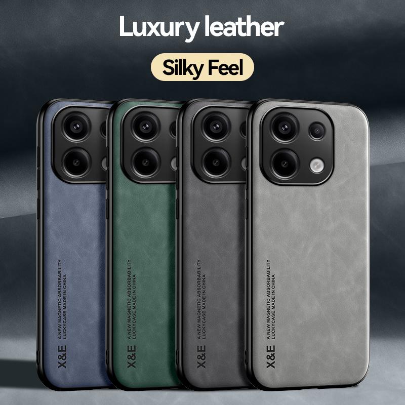 For Xiaomi Poco M6 Pro 4G Case Leather Soft Frame Protect Funda For PocoM6Pro Poko Little M 6 Pro M6Pro Car Magnet Holder Cover