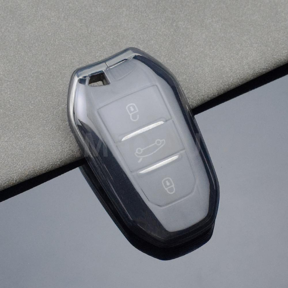 Прозрачный ТПУ чехол для ключа автомобиля для Peugeot 208 308 T9 508 2008 Для Citroen C4 Для Opel Corsa Crossland X Крышка для дистанционного ключа Брелок