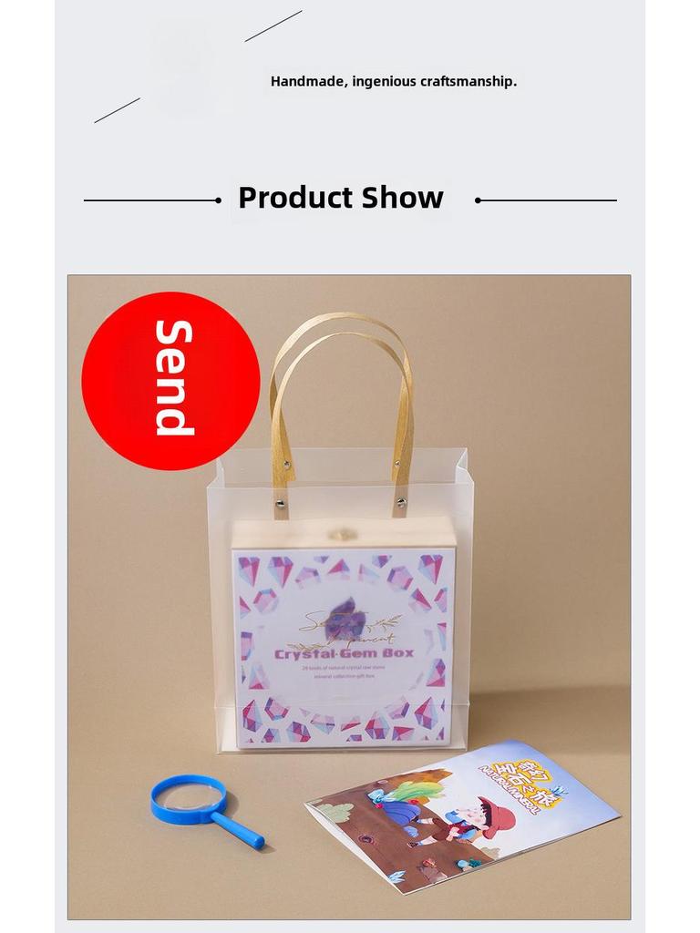 Коробка с образцами руды из кристаллов Восточно-Китайского моря: Натуральный кристалл, необработанный агат, детский подарок, украшение из хрустального камня