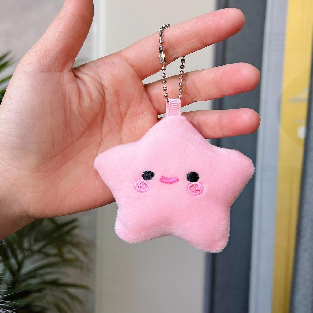 Fuzzy Plush Key Chain Soft Pearl Bead Chain Pendant Plush Flower Pendant Fluffy Sakura Key Chain For Backpack Decoration Mobile