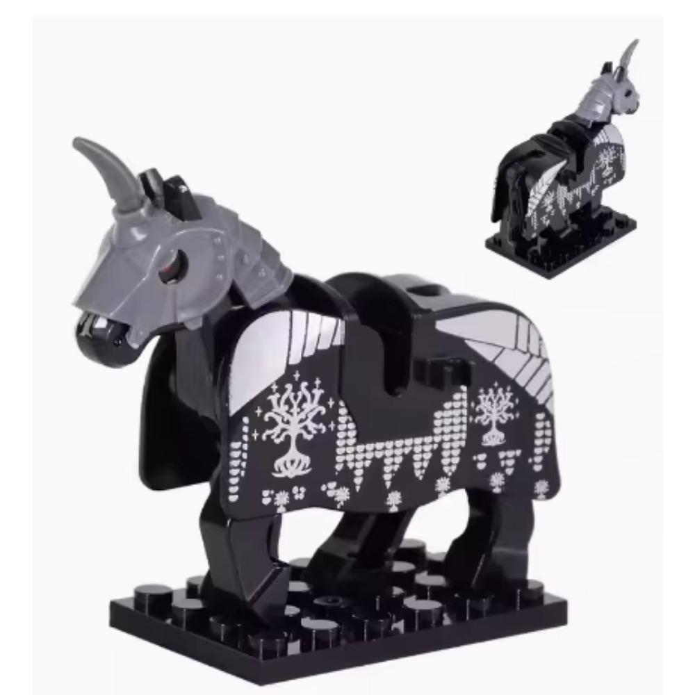 Средневековый MOC Боевой конь Строительные блоки Волк Рыцарь Фигурка Монстр Дикое животное Лиса Жираф Воробей Ворона Панда Модель Кирпич Игрушка K055