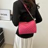 Stylish Casual Solid Color Small Square Shoulder Bag For Trendsetting Women In Black White Khaki And Rose Pink