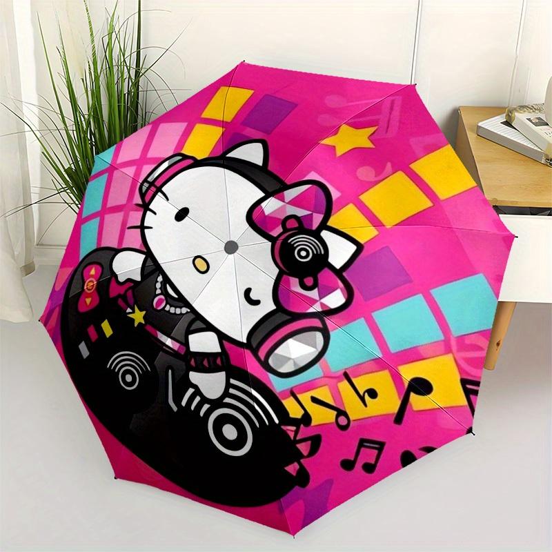 1pc Hello Kitty DJ Party Umbrella with Plastic Handle,Suitable for All Seasons Home Travel Outdoor UmbrellaSanlio252