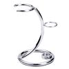 Deluxe Shaving Holder Stand for Men's Straight Razor Brush Organizer Silver