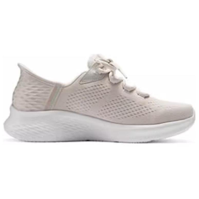 Skechers Слипоны Сетчатая амортизация Устойчивая к истиранию амортизация, Износостойкие Низкие Повседневная обувь Женские Бежевые 150012-NTMT