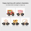 Kids Wooden Magnetic Farm Train Toy Color Cartoon Animal Number Preschool Learning Toddlers Boys Girls Educational Locomotive Carriages Toy