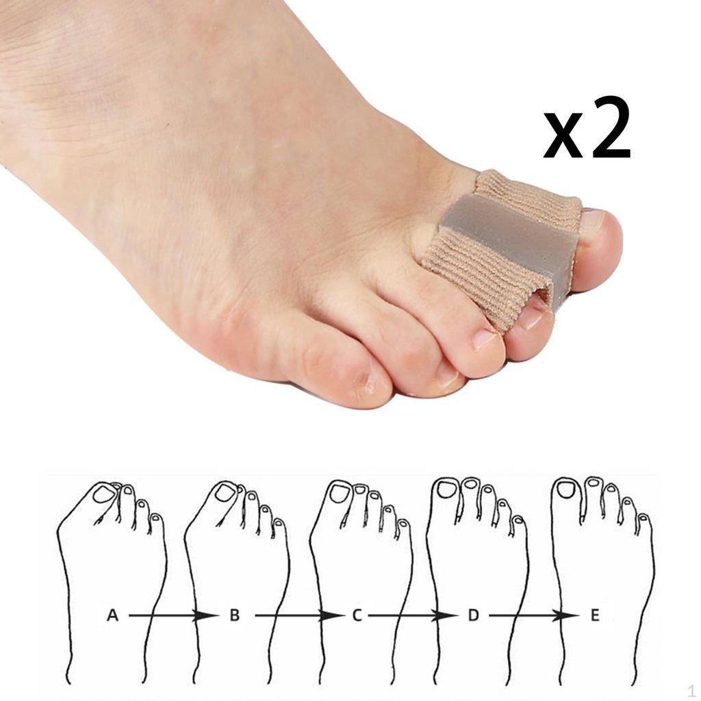 2 Count Toe Separator Gel for Separating Overlapping Toes Lightweight Sleeves Bandage
