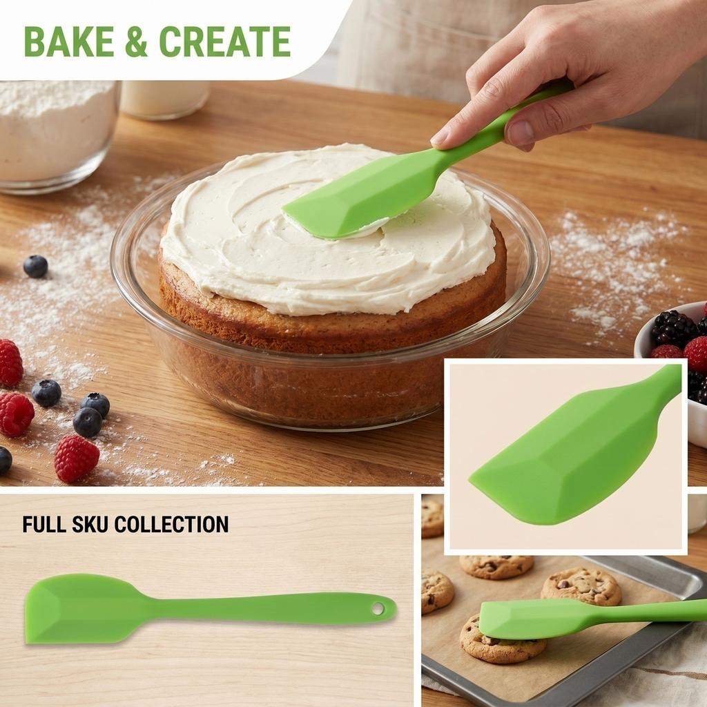 Силиконовая лопатка для выпечки, утолщенный скребок из пищевого силикона для разглаживания и нанесения глазури