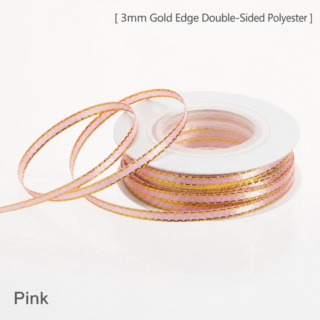 Flower Bouquet Ribbon Delicate 3mm Ribbon Double-Sided Ribbon Satin For Handmade Craft Decoration Bow Diy Bag Edge Trimming