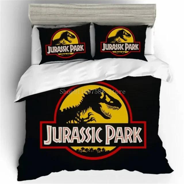 Red Jurassic Park Bedding Collection Cartoon Home Textiles For Kids Bed Collection Comforter Cover Bedroom Collection Queen Dinosaur Duvet Cover