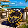 Custom Name Beach Towel Juniors FC Emblem Microfiber Beach Towel, Lightweight for Summer Travel, Swimming Pool Fan Birthday Gift