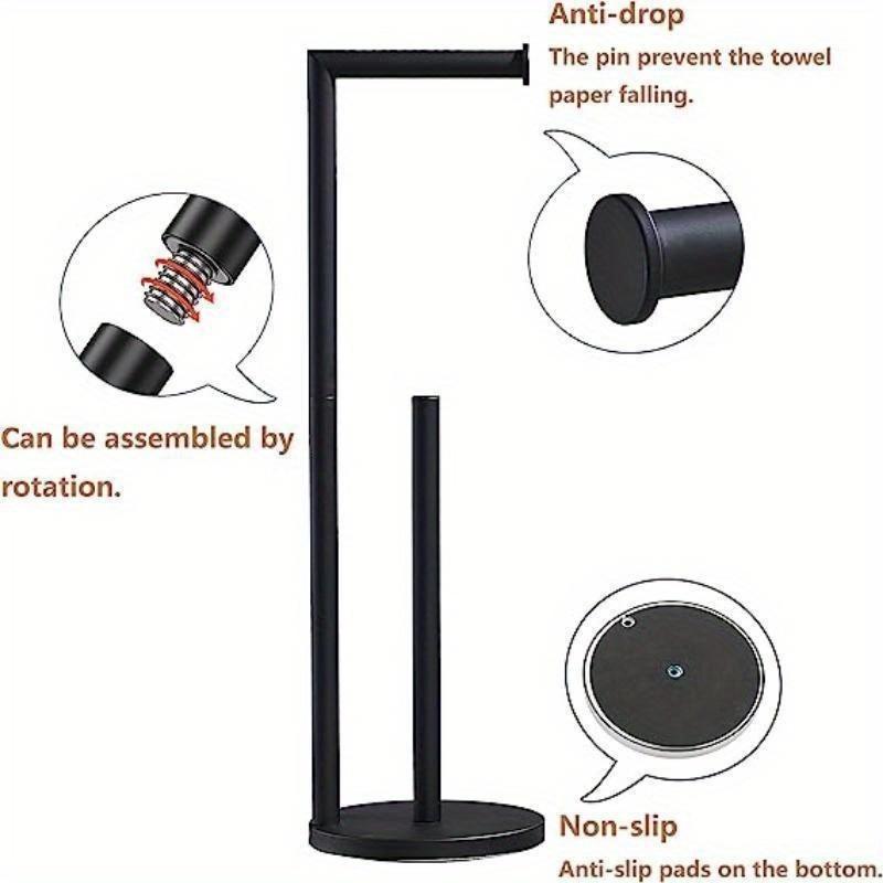 Черный напольный держатель для туалетной бумаги, держатель для рулона бумаги из нержавеющей стали, стеллаж для хранения, стоячий держатель для бумажных полотенец в ванной комнате