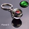 Sun Earth Double Side Glass Ball Nebula Moon Keychain Solar System Planet Keyring Luminous