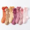 Baby Accessories New Girls' Socks Spring Summer Bow Princess Mother Kids Socks  Korean Children's Cotton Floor Socks