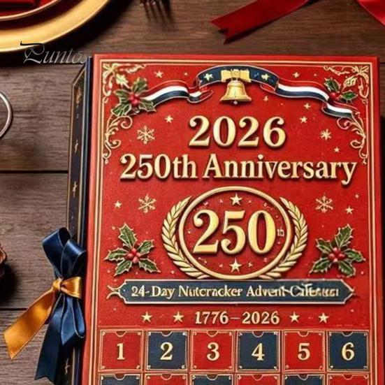 Christmas Gift for Children 2026 Nutcracker Advent Calendar, 24-Day Retro Soldier Figure Countdown Set, 2D Holiday Toy Flat Acrylic Tree Hanging