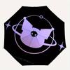 1pc Purple Gradient Skull with Planet Rings Umbrella with Plastic Handle,Suitable for All Seasons Home Travel Outdoor UmbrellaSanlio056