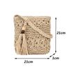 Yogodlns Straw Woven Square Women Crossbody Shoulder Bag Fashion Tassle Design Small Handbag Summer Beach Bag Lady Travel Shopper Totes